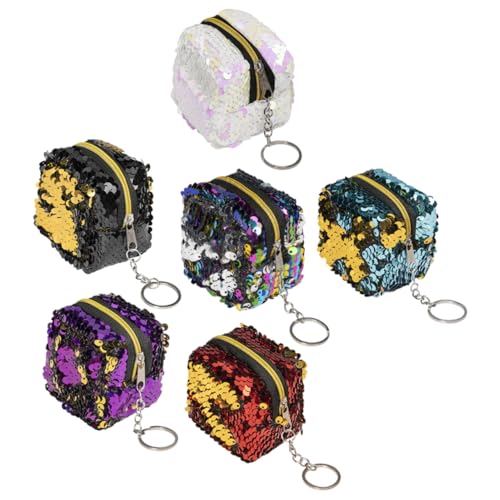 VERDANVERSE 6stücke Teiliges Glitzer-münzbeutel Für Damen Zipper Geldbörse Aus Pailletten Für Kleingeld Schlüssel Und Karten Für Alltag Und Reisen von VERDANVERSE
