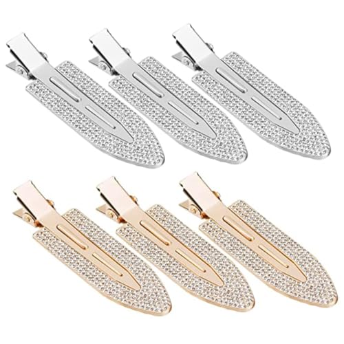 VERDANVERSE 6 Stück Teiliges Haarklammern Knicke Haarschmuck für Damen Glanzvolle Strassspangen in Gold und Silber Schonend für Dickes Haar für Festliche Anlässe und Alltag von VERDANVERSE