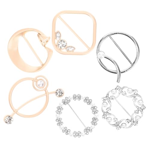 VERDANVERSE 6 Stück Teiliges T Shirt Ring mit Funkelnden Strass Kristallen Modische Dekor Clips zum Eleganten Befestigen von Schals und Kleidung Verstellbare Hüft und Taillenbetonung für von VERDANVERSE