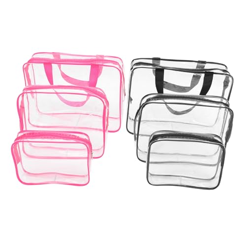 VERDANVERSE 6 Stück Teiliges Transparentes Reise Organizer wasserdichte Kosmetiktaschen PVC Klarer Kulturbeutel für Toilettenartikel Vielseitig Tragbar für Urlaub Fitnessstudio Bad von VERDANVERSE