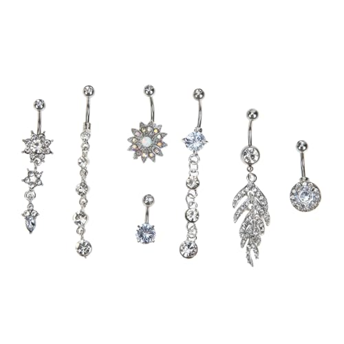 VERDANVERSE 7 Stück Teiliges Bauchnabelpiercing Set mit Elegantes Körper Schmuck für Damen und Herren Komfortabel und Langlebig für Outfit von VERDANVERSE