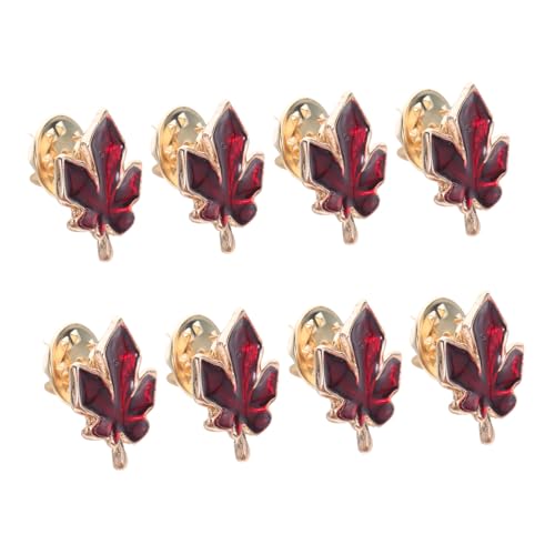 VERDANVERSE 8 Stück Teiliges Canadian Maple Leaf Broschen Rot Kleine Damen-brosche mit Metall-anstecknadel Elegantes Ahornblatt-motiv Vielseitig für Blazer Kleider Schals Leicht und Sicher von VERDANVERSE