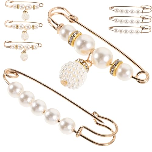 VERDANVERSE 8stücke Teiliges Brosche Mit Kunstperlen Sicherheitsnadel-hosenschneider Für Eleganter Pin Zum Fixieren Von Kleidung Modische Accessoires Für Schals Shirts von VERDANVERSE
