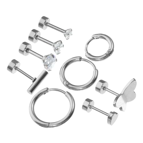 VERDANVERSE 9 Stück Teiliges Damen Ohrstecker Vielseitige Post Ohrringe Knorpelschmuck Modisch für Alltag und Besondere Anlässe von VERDANVERSE
