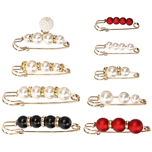 VERDANVERSE 9 Stück Teiliges Perlen Strickjacken Clip für Frauen Broschen zur Befestigung von Pullovern Schals und Kleidung als Accessoire für von VERDANVERSE