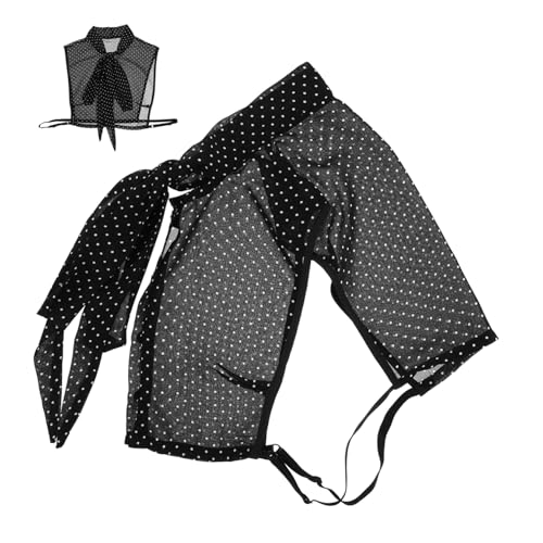 VERDANVERSE Abnehmbarer Damen Blusenkragen mit Dot Design Modischer Dickey Kragen für Vielseitige Looks für Herbst Winter Schwarz von VERDANVERSE