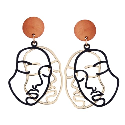 VERDANVERSE 1 Paar Abstrakte Gesicht Ohrringe Für Frauen Eleganter Ohrschmuck Antiallergische Legierung Langer Ohrhänger Für Partys Und Geschenke von VERDANVERSE
