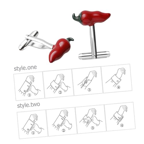 VERDANVERSE Adorable Kreative Manschettenknöpfe aus Kupfer Modische Rote Paprika Hemdknöpfe Unisex Business Accessoire für Hochzeit Büro Besondere Anlässe Langlebig und Stilvoll von VERDANVERSE