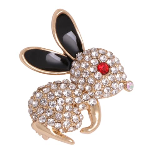 VERDANVERSE Alloy Brosche Damen Rabbit Form mit Voller Strass Verzierung Leicht Modisch Stabiler Anstecknadel für Kleidung Taschen Pullover Jacken und Kleider Accessoire für Eleganten Look von VERDANVERSE