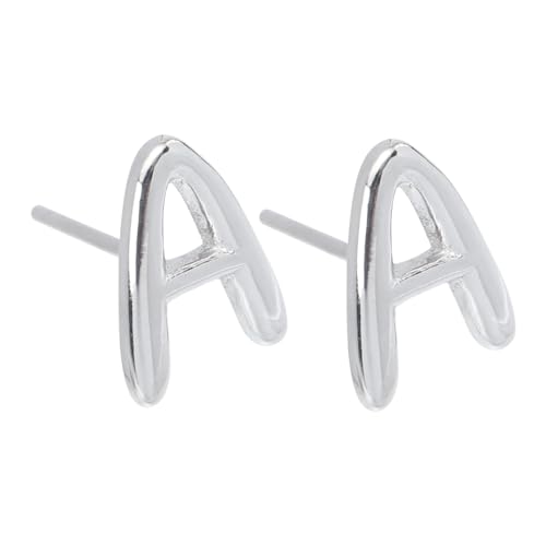 VERDANVERSE Alphabet Ohrstecker Buchstabe A Silber Piercing Ohrschmuck Damen Minimalistisch Alltag Elegant von VERDANVERSE