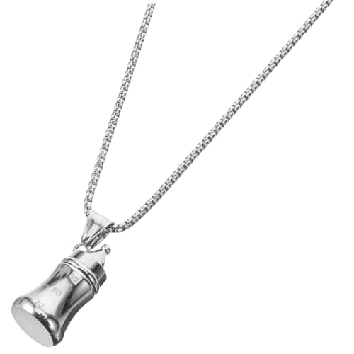 VERDANVERSE Aromatherapie Flakon Anhänger Halskette Unisex Titanstahl Parfüm Flasche Schmuck Vielseitig als Pulloverkette Elegant Minimalistisch Robust für Damen und Herren von VERDANVERSE