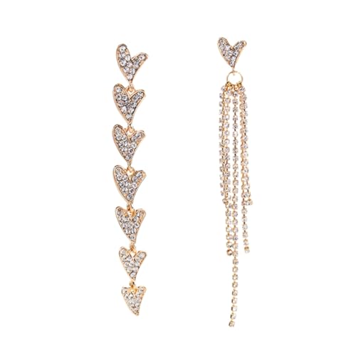 VERDANVERSE Asymmetrische Damen Ohrringe Herzform Ohrhänger aus Langlebiger Legierung Leicht und Modischer Schmuck für Frauen Perfektes für Familie und Freunde von VERDANVERSE