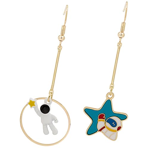 VERDANVERSE Asymmetrische Planeten Ohrringe Damen Hängend Kreative Astronaut Tropfen Ohrschmuck Hautfreundlich Modisch Für Alltag und Party VERDANVERSE Asymmetrische Planeten Ohrringe Damen Hängend Kreative Astronaut Tropfen Ohrschmuck Hautfreundlich Modisch Für Alltag und Party von VERDANVERSE