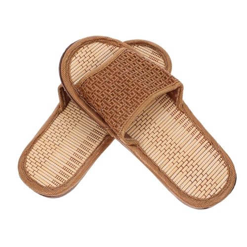 VERDANVERSE Bambussohlen Hausschuhe Atmungsaktive Rutschfeste Sommer Sandalen für Leichte Umweltfreundliche Strapazierfähige Indoor Hausschuhe mit Umschlossenem für Zuhause von VERDANVERSE