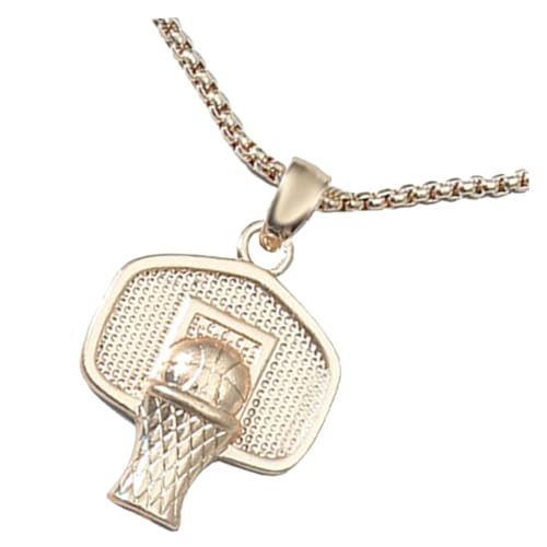 VERDANVERSE Basketball halskette für Jungen Robuster Legierungsanhänger Gelber Basketballkorb Modische Sportkette Attraktives Herren accessoire Geschenkidee für Geburtstag und Besondere von VERDANVERSE