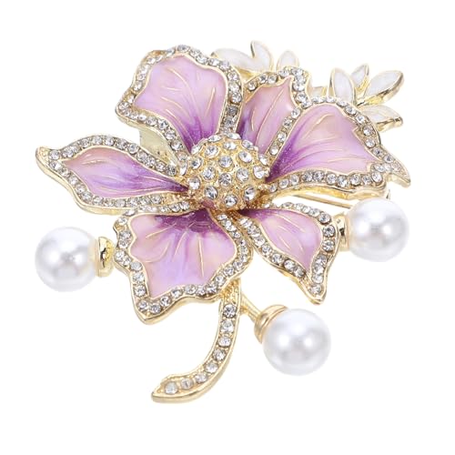 VERDANVERSE Blumenbrosche Emailliert mit Perle Zierliche Vintage Damen Brosche für Abendkleider für Bankett Prom Festliche Anlässe Langlebig und Vergilbungsresistent von VERDANVERSE