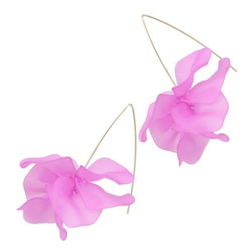 VERDANVERSE Blumenohrringe Damen Tropfen Statement Ohrschmuck Floral Baumelnd Resin Blütenblatt Ohrringe für Party Alltag Hochzeit und von VERDANVERSE