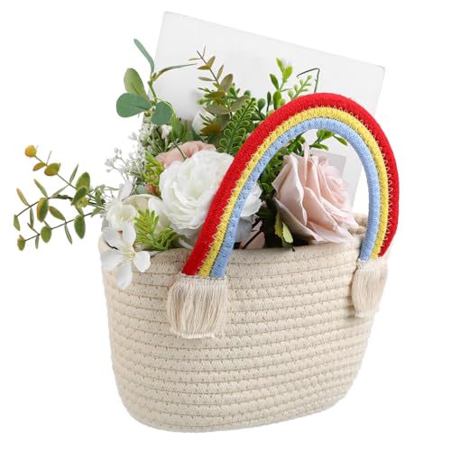 VERDANVERSE Bohemian Style Baumwoll Woven Strandtasche Große Handtasche Leicht und Tragbar für Sommer Urlaub Mädchen Freizeit von VERDANVERSE