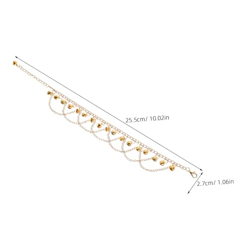 VERDANVERSE Boho Fußkettchen mit Mehrlagigen Glocken Anhängern Goldfarbene Klangkette für Tanzshows und Partys Modisches Bohemian Armband für Frauen Vielseitiges Schmuckaccessoire von VERDANVERSE
