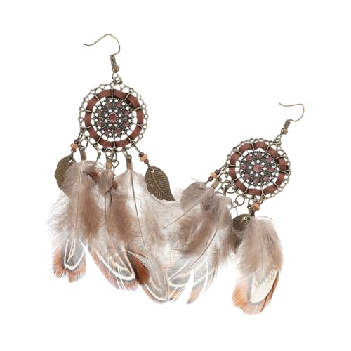 VERDANVERSE Boho Ohrhänger Damen Leicht Federquasten Ethno Schmuck Modisch für Party Reise Date Cowgirl Hippie Accessoire von VERDANVERSE