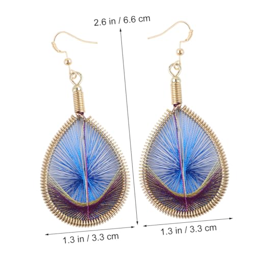 VERDANVERSE Boho Ohrringe Damen Ethnisch Geflochtene Fadenohrringe Pfauenfeder Stil Schmuck Blau Alltagsschmuck VERDANVERSE Boho Ohrringe Damen Ethnisch Geflochtene Fadenohrringe Pfauenfeder Stil Schmuck Blau Alltagsschmuck von VERDANVERSE