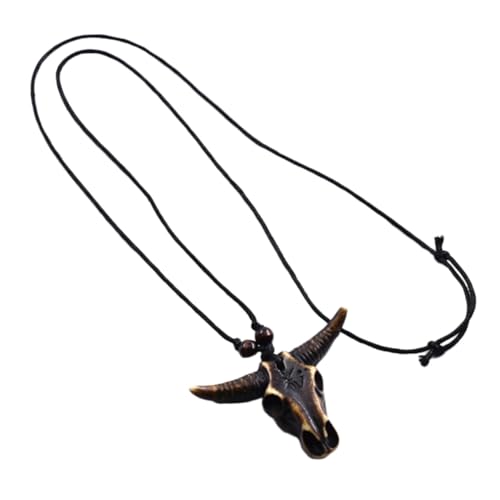 VERDANVERSE Boho Resin Ox Head Halskette Party Schmuck Unisex Dekoration Vintage Ethno Stil Charm von VERDANVERSE