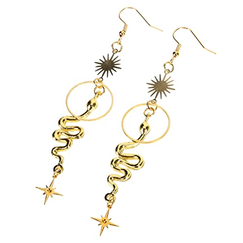 VERDANVERSE Boho Snake Ohrringe Damen Kreative Gothic Goldfarbene Ohrstecker Modische Schmuckstücke für Frauen und Mädchen Alltag und Besondere Anlässe von VERDANVERSE