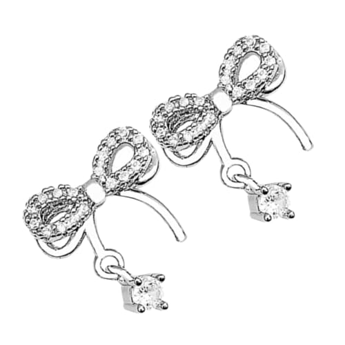 VERDANVERSE Bowknot Ohrstecker Damen Silber Strass Schleifenohrringe Modeschmuck Valentinstag Alltag Schmuck von VERDANVERSE