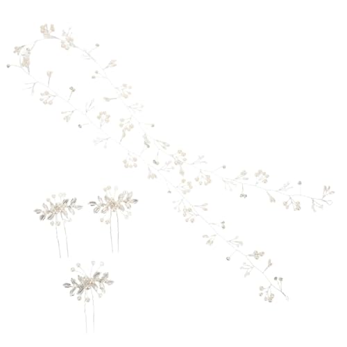 VERDANVERSE Braut Hochzeit Haarschmuck mit Perlen und Kristallen Weiche Haargirlande und Haarnadeln Kopfschmuck für Frauen und Mädchen Langlebig und Haarfreundlich von VERDANVERSE