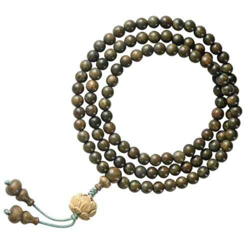 VERDANVERSE Buddhistisches Perlen Armband aus Grünem Sandelholz Elastisches Gebetsarmband für Männer und Frauen Handgefertigtes Meditationsschmuckstück Vielseitig als Armband oder Halskette von VERDANVERSE