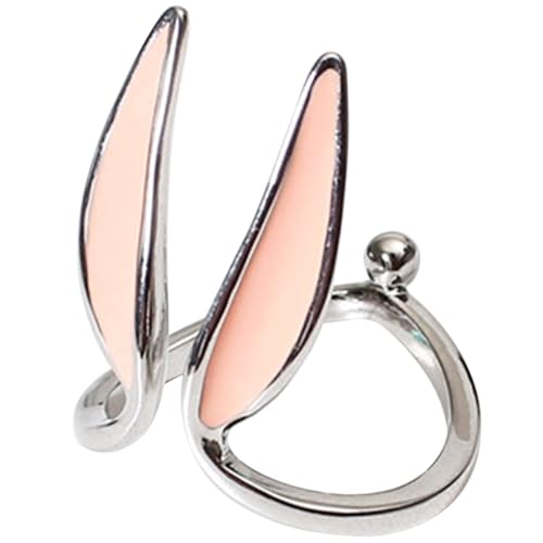 VERDANVERSE Bunny Ear Ring Damenring aus Hochwertigem Kupfer Verstellbarer Offener Ring mit Niedlichen Hasenohren Modischer Schmuck für Alltag Party und Besondere Anlässe von VERDANVERSE