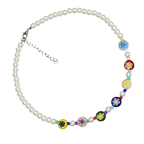 VERDANVERSE Bunte Perlen Halskette Schlüsselbeinkette Halsschmuck Valentinstagskette Kreative Halskette Für Frau Schmuck von VERDANVERSE