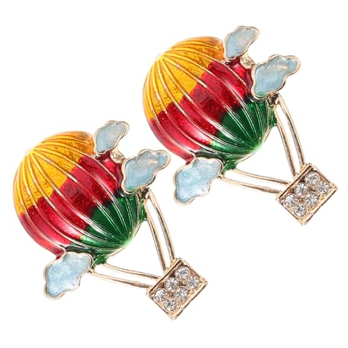 VERDANVERSE Heißluftballon Ohrringe Für Damen Strass Ohrringe Bunte Wolken Design Trendiger Modeschmuck Verspielte Ohrstecker von VERDANVERSE