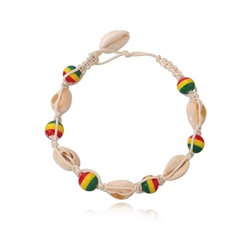 VERDANVERSE Bunte Holzperlen Fußkette mit Anhänger Handgefertigte Häkel Fußschmuck für Damen Strand Party Schmuck Geschenkidee von VERDANVERSE