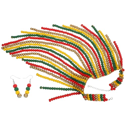 VERDANVERSE Halskette Im Ethno-stil Handgefertigte Perlenkette Mit Afrikanischem Vintage-anhänger Bunte Holzperlenkette Lange Gewebte Perlenkette Für Männer Und Frauen von VERDANVERSE