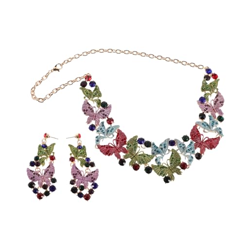 VERDANVERSE Halskette Mit Schmetterlingsanhänger Und Ohrringen Schmuckset Für Damen Glitzernd Mit Strasssteinen Farbenfroh Für Hochzeit Oder Abschlussball Hypoallergen Verarbeitet VERDANVERSE Halskette Mit Schmetterlingsanhänger Und Ohrringen Schmuckset Für Damen Glitzernd Mit Strasssteinen Farbenfroh Für Hochzeit Oder Abschlussball Hypoallergen Verarbeitet von VERDANVERSE