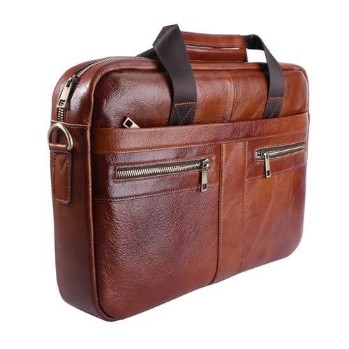 VERDANVERSE Leder Herren Business Umhängetasche Mit Großem Fassungsvermögen Als Handtasche Und Aktentasche Geeignet Für Reisen Und Termine von VERDANVERSE