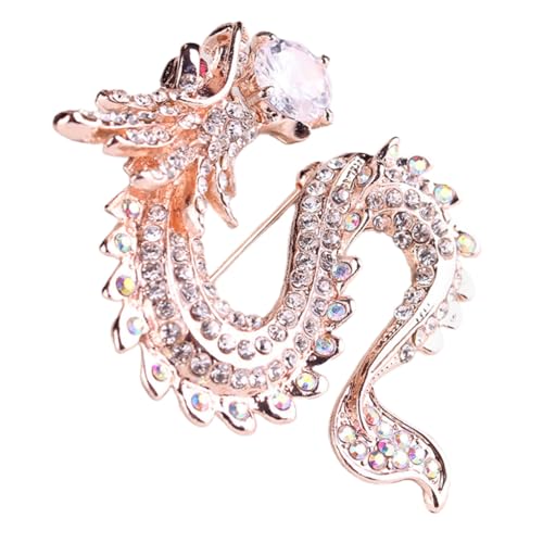 VERDANVERSE Chinesische Drachenbrosche für Damen aus Langlebiger Legierung Einzigartiges Design Modisches Accessoire für Anzug Mantel Kleid zum Chinesischen Neujahr und Besonderen Anlässen von VERDANVERSE