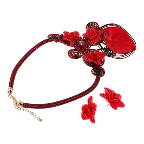 VERDANVERSE Chunky African Statement Schmuck Set Handgefertigt Aluminium Draht Resin Blumen Halskette Ohrringe Boho Stil Für Damen Party Hochzeit von VERDANVERSE