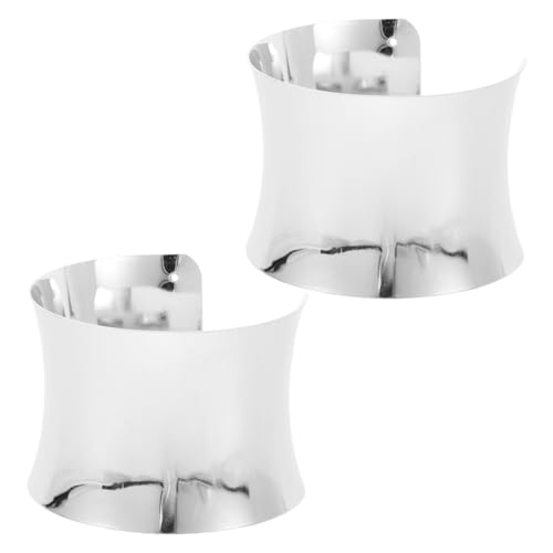 VERDANVERSE Chunky Metallarmband Damen Offener Breiter Cuff Bangle Punk Style Glänzender Manschettenarmreif Streetstyle Statement Armband von VERDANVERSE