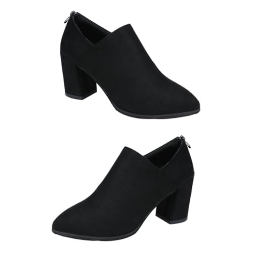 VERDANVERSE Damen Ankle Boots Winter Kurzschaft Stiefeletten mit Spitz Zulaufender Zehenpartie und Dickem Blockabsatz Eleganter Bequemer Damenschuh für Herbst und Winter Stilvoll und von VERDANVERSE