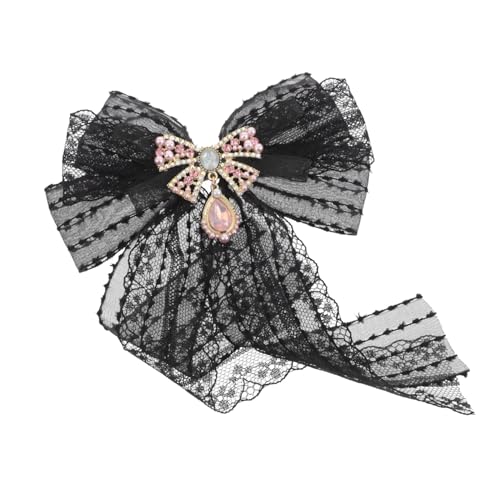 VERDANVERSE Damen Brosche Spitze mit Schleifen Design Anstecknadel für Kleider und Blusen Vielseitig Einsetzbar für Verschiedene Anlässe Bezaubernde Krawattenbrosche mit Strasssteinen von VERDANVERSE