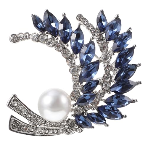VERDANVERSE Damen Brosche Weizenform mit Strassbesatz Silberfarbene Anstecknadel Modisches Accessoire für Kleidung Leicht und Retro inspiriert für Alltag und Besondere Anlässe von VERDANVERSE