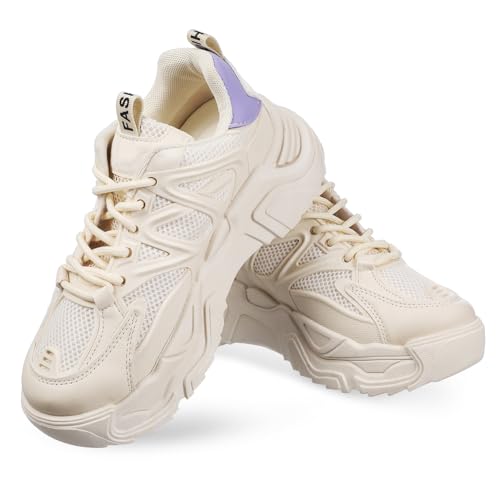 VERDANVERSE Chunky Sneakers Damen Mit Bequemer Dicke Sohle Aus Pu-Material rutschfeste Outdoor Schuhe Für Jeden Anlass von VERDANVERSE