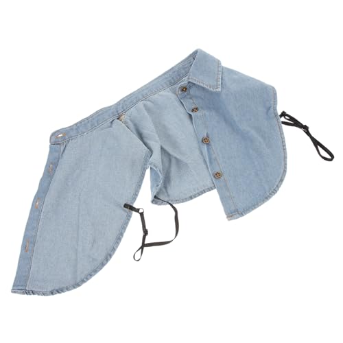 VERDANVERSE Damen Fake Kragen aus Baumwolle Abnehmbarer Blusenkragen mit Cowboy element Leichter Atmungsaktiver Kurzkragen in Hellblau Vielseitig Kombinierbar für Blusen und Jacken von VERDANVERSE