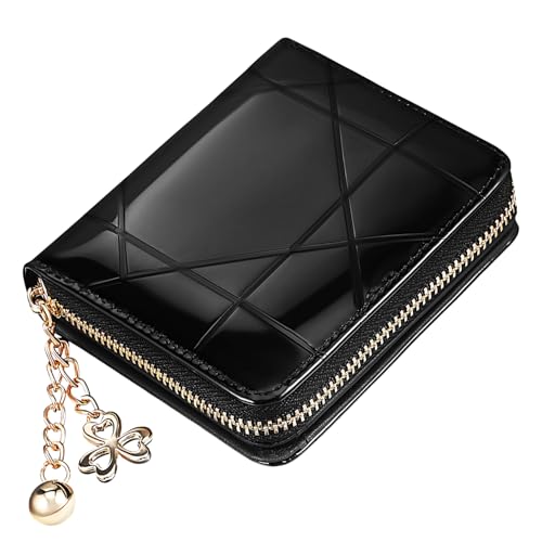VERDANVERSE Damen Geldbörse mit Reißverschluss Kartenfächern Schlanke Brieftasche Kunstleder RFID Sicher Kompaktes Design für Münzen Karten Perfektes Accessoire von VERDANVERSE