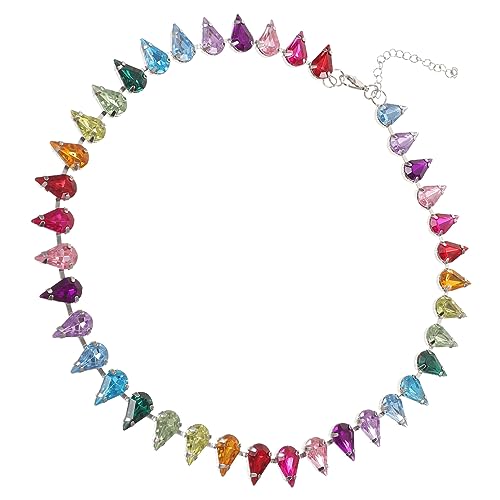 VERDANVERSE Damen Halskette mit Bunten Strasssteinen Vintage Stil Zarte Schlüsselbein Kette Modischer Halsschmuck für Frauen und Mädchen Verstellbare Hautfreundlich und Langlebig VERDANVERSE Damen Halskette mit Bunten Strasssteinen Vintage Stil Zarte Schlüsselbein Kette Modischer Halsschmuck für Frauen und Mädchen Verstellbare Hautfreundlich und Langlebig von VERDANVERSE