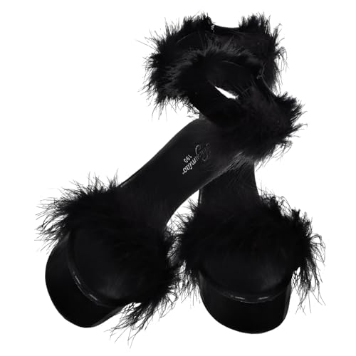 VERDANVERSE Damen High Heels Sandalen mit Federdetail Modisch Feiner Verarbeitung Langlebig Eleganter Schuh für Sommer Party und Alltag Zufällige Farbe von VERDANVERSE
