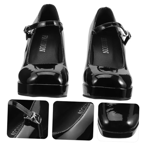 VERDANVERSE Damen High Heels mit Breitem Absatz Modische Schwarze Riemchen Schuhe Komfortabel und Leicht für Arbeit Party und Festliche Anlässe Stilvoll und Vielseitig Kombinierbar von VERDANVERSE