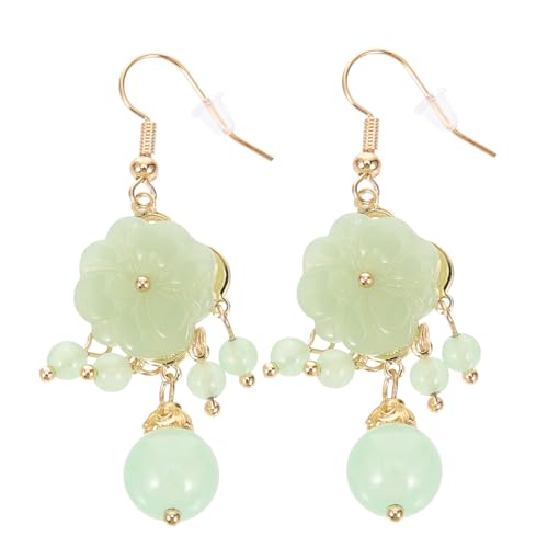 VERDANVERSE Damen Jade Ohrhänger Hängend Leicht Elegant Modisch Vintage Grün Edelstein Ohrschmuck Für Alltag Party Feier von VERDANVERSE